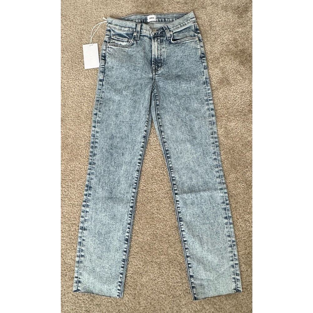EDWIN BREE Cosmic Slim Straight Raw Hem Jeans Women’s Size 24 Stretch NEW NWTs